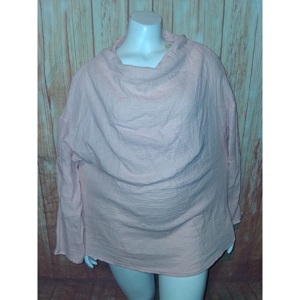Unbranded Peach Long Sleeve Pullover Blouse Sz 3XL